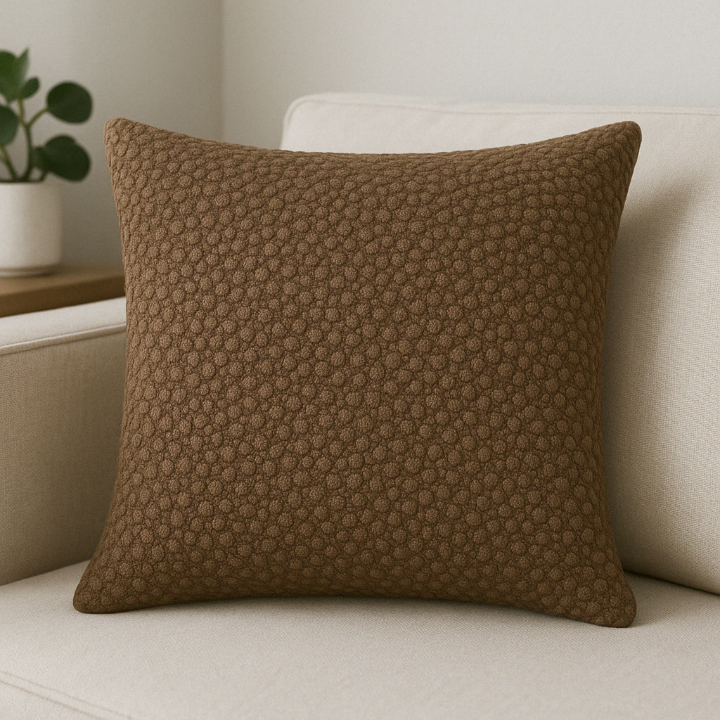 Coussin décoratif bouclé - Élégance naturelle signée CoussinMaroc