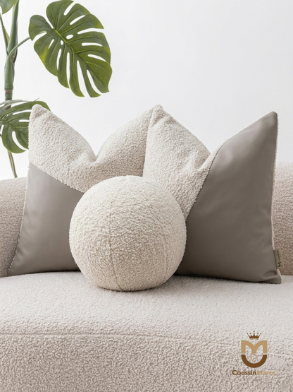 Collection Signature : Trio Bouclé & Cuir Taupe Chic