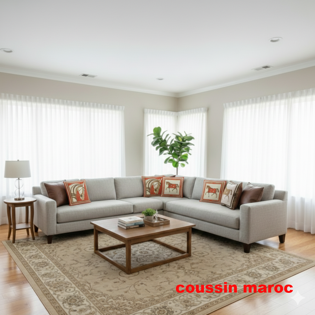 Duo de Coussins Décoratifs Équestres – Style Art & Luxe orange