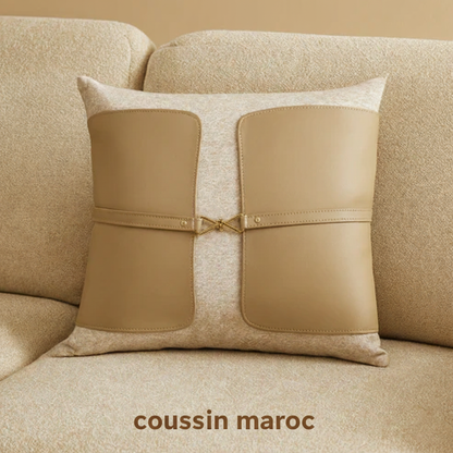 Trio de Coussins Maroc – Design Moderne en Similicuir & Tissu | Décoration Maison Élégante